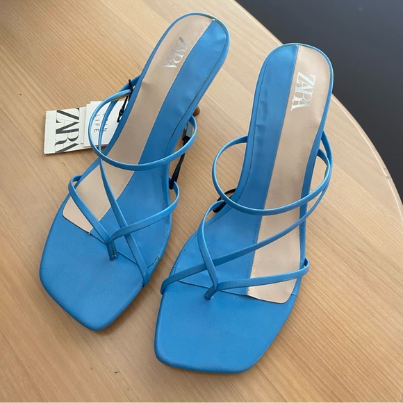 Zara Blue Strappy Sandals - Picture 6 of 11
